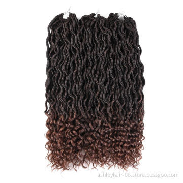 Heat Resistant Fiber Synthetic Wavy Curly End Crochet Braid Hair Goddess Faux Locs